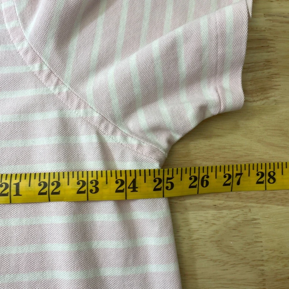 Ralph Lauren‎ Knit Oxford Polo Shirt Mens XXL Pink White Striped Short Sleeve